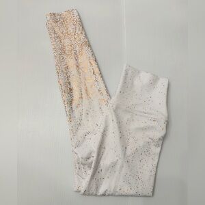 Buffbunny Collection High Rise White with Rose Gold Speck Leggings Size Small
